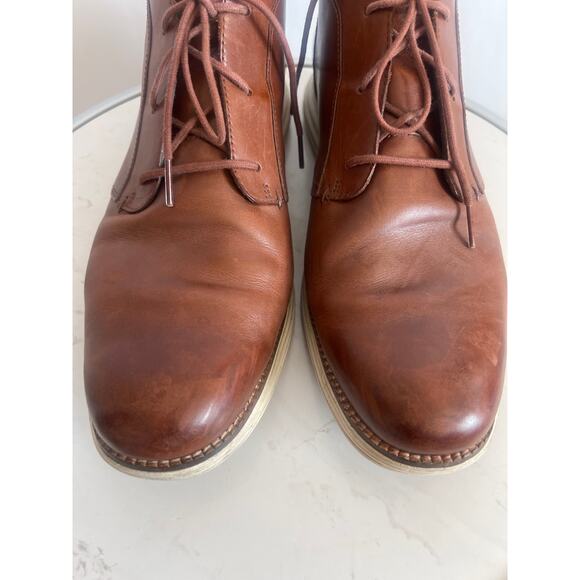 COLE HAAN ORIGNAL GRAND CHUKKA ANKLE BOOTS WOODBURY IVORY LACE UP SIZE 11M - Picture 3 of 11